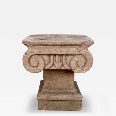 A Mexican tufa stone carved capital circa 1920 