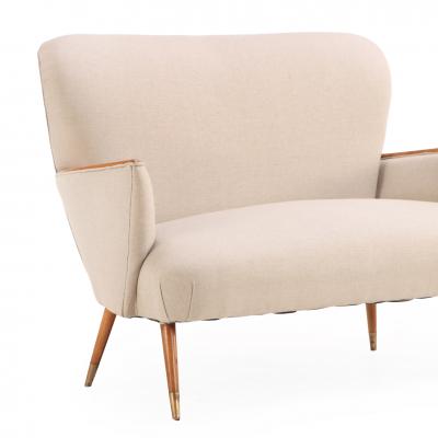 A Mid Century Modern Upholstered Settee C 1950 