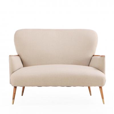 A Mid Century Modern Upholstered Settee C 1950 