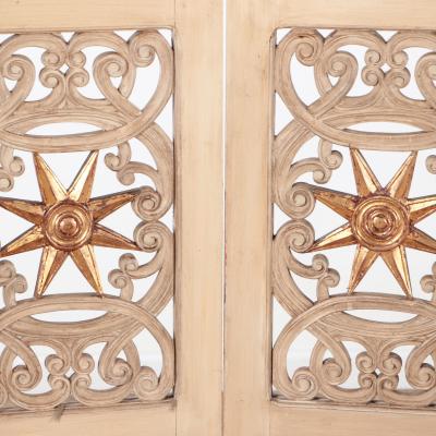 A Mid Century Modern four panel painted room divider C 1950