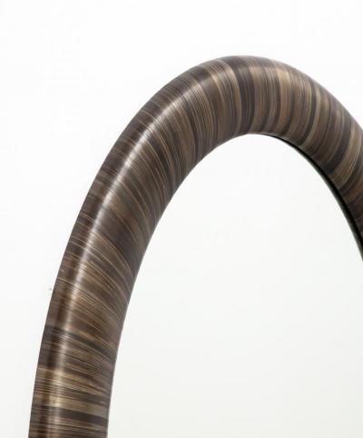 A Modernist Mirror executed in meticulous straw marquetry