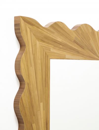 A Modernist rectangular mirror of contemporary straw marquetry