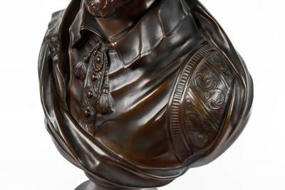 A Monumental French Patinated Bronze Bust of William Shakespeare after Houdon
