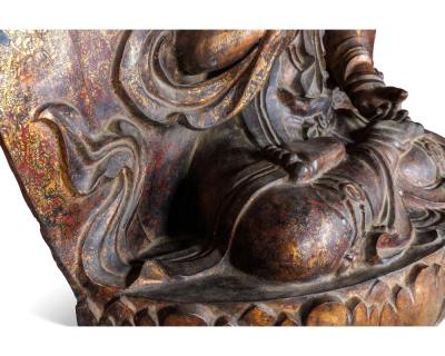 A Monumental Gilt Lacquered Bronze Ornamental Sculpture of Vajrasattva