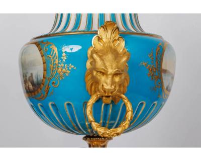 A Monumental and Exceptional French Ormolu and Turquoise Sevres Porcelain Clock