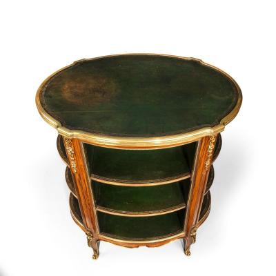 A Napoleon III kingwood freestanding open bookcase