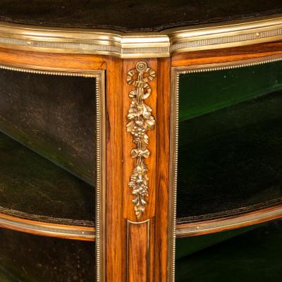 A Napoleon III kingwood freestanding open bookcase