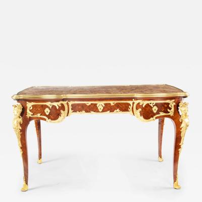 A Napoleon kingwood marble free standing writing table attributed to Sormani