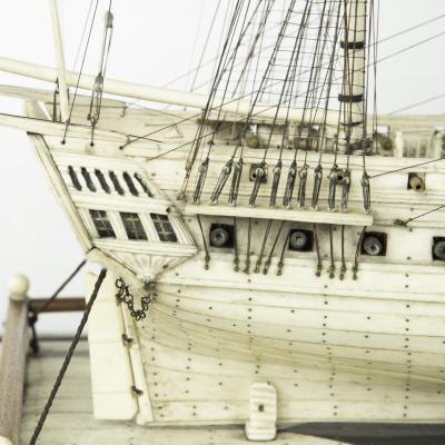 A Napoleonic era bone prisoner of war model of the 40 gun frigate Creolian 