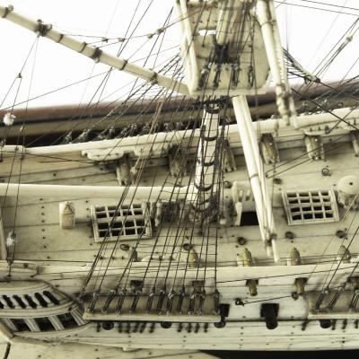 A Napoleonic era bone prisoner of war model of the 40 gun frigate Creolian 