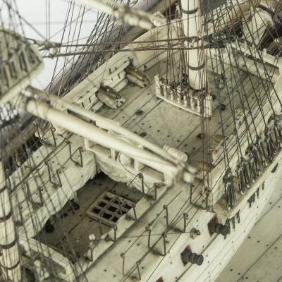 A Napoleonic era bone prisoner of war model of the 40 gun frigate Creolian 