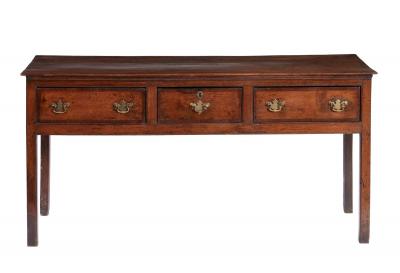 A Narrow Three Drawer Sideboard Dresser c 1760