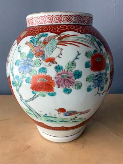A Near Pair of Antique Japanese Arita Export Ceramic Jars