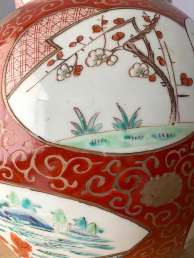 A Near Pair of Antique Japanese Arita Export Ceramic Jars