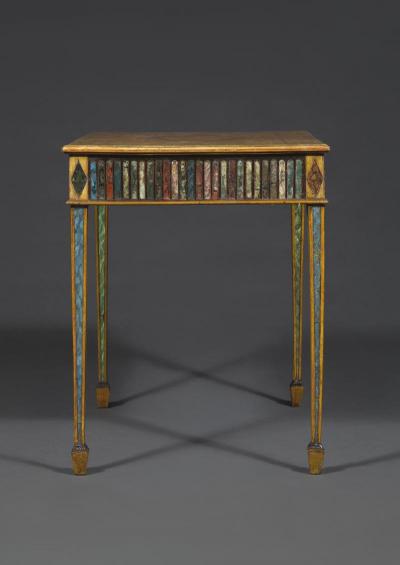 A Neoclassical Center Table Base With Panels Representing Hardstones And Marbles