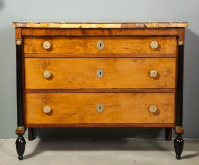A Northern Italian Neoclassic Sienna Marble Topped Commode