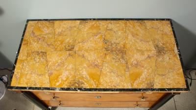 A Northern Italian Neoclassic Sienna Marble Topped Commode