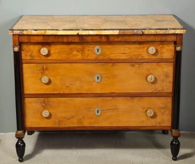 A Northern Italian Neoclassic Sienna Marble Topped Commode