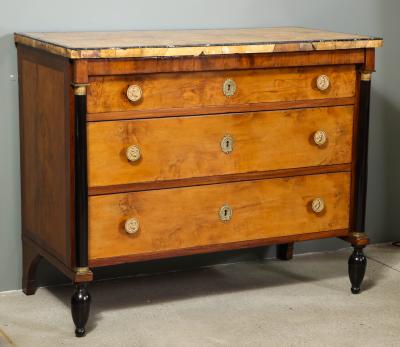 A Northern Italian Neoclassic Sienna Marble Topped Commode