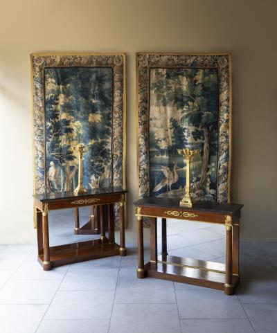 A PAIR OF 18TH CENTURY AUBUSSON VERDURE TAPESTRIES