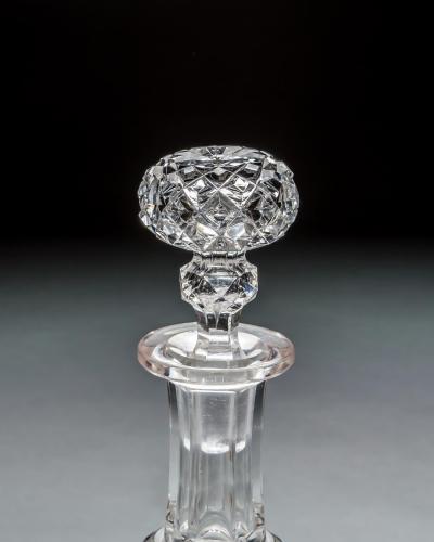 A PAIR OF CUT AND ENGRAVED VICTORIAN DECANTERS