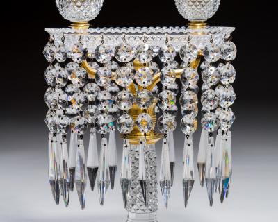 A PAIR OF DIAMOND CUT REGENCY TRAY LIGHTS