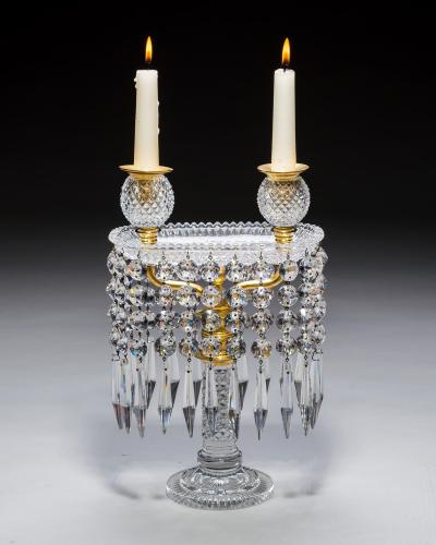 A PAIR OF DIAMOND CUT REGENCY TRAY LIGHTS