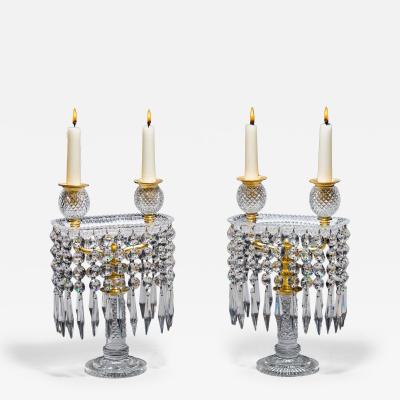 A PAIR OF DIAMOND CUT REGENCY TRAY LIGHTS