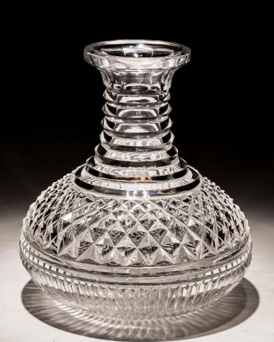 A PAIR OF DIAMOND STEP CUT CARAFES