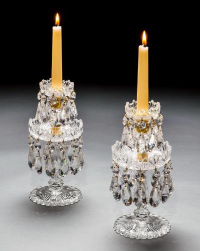 A PAIR OF ELABORATELY CUT VICTORIAN LUSTRES