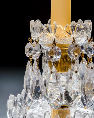 A PAIR OF ELABORATELY CUT VICTORIAN LUSTRES