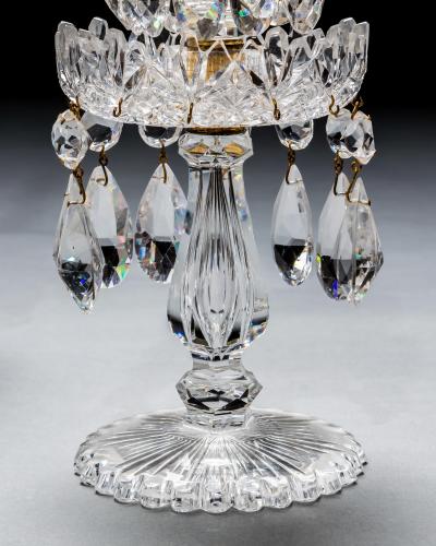 A PAIR OF ELABORATELY CUT VICTORIAN LUSTRES