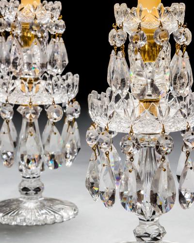 A PAIR OF ELABORATELY CUT VICTORIAN LUSTRES