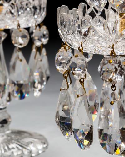 A PAIR OF ELABORATELY CUT VICTORIAN LUSTRES
