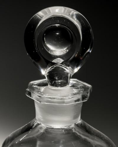 A PAIR OF ENGRAVED SQUARE SPIRIT BOTTLES