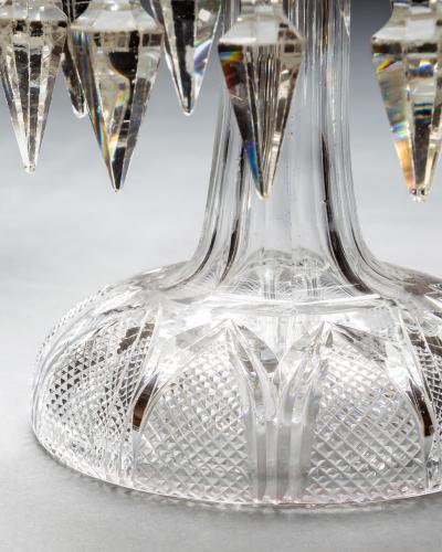 A PAIR OF FINE DIAMOND CUT VICTORIAN LUSTRES