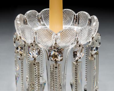 A PAIR OF FINE DIAMOND CUT VICTORIAN LUSTRES