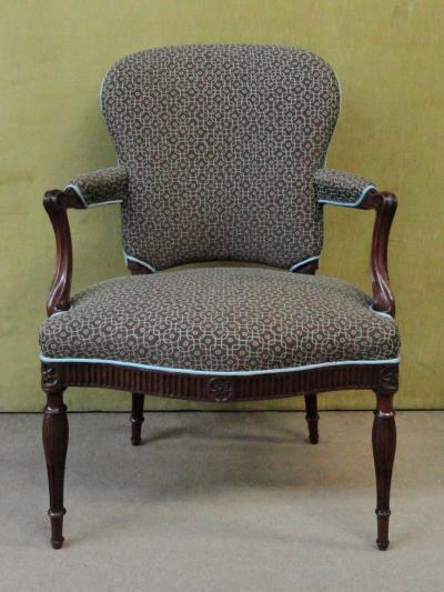 A PAIR OF GEORGE III MAHOGANY ARMCHAIRS