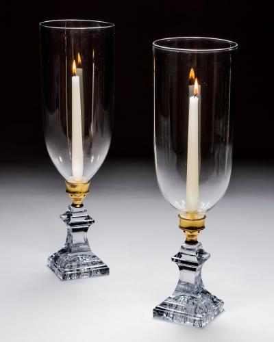 A PAIR OF GEORGE III STORM LIGHT CANDLESTICKS