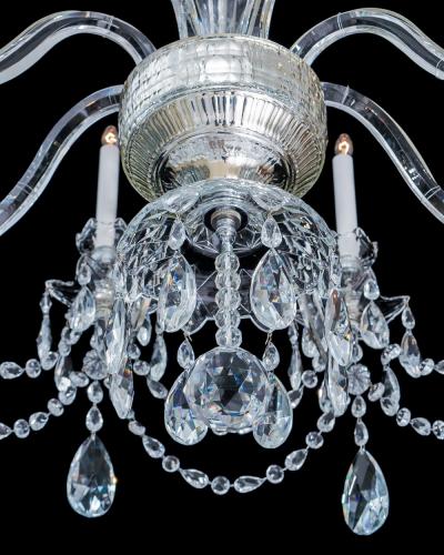 A PAIR OF GEORGE III STYLE CRYSTAL CHANDELIERS