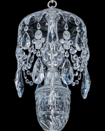A PAIR OF GEORGE III STYLE CRYSTAL CHANDELIERS
