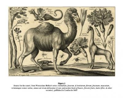 A PAIR OF PETIT POINT NEEDLEWORK PICTURES DEPICTING AN ELEPHANT AND A CAMEL