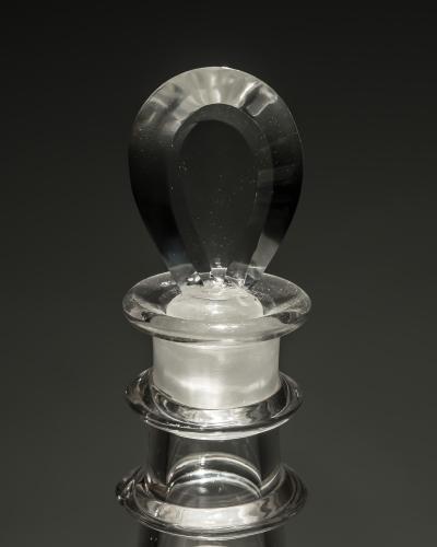 A PAIR OF PLAIN TAPERED GEORGIAN DECANTERS