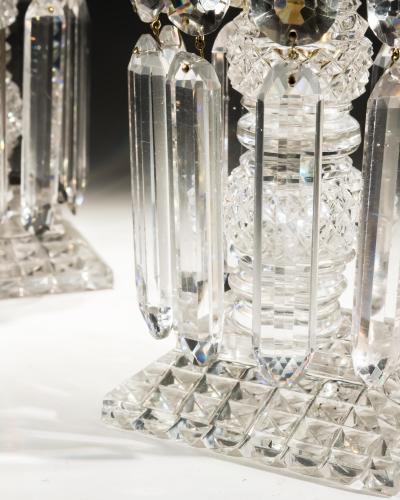 A PAIR OF RECTANGULAR BASE REGENCY LUSTRES