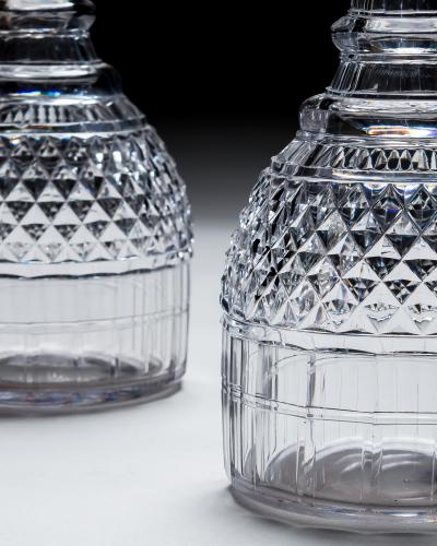 A PAIR OF REGENCY CUT GLASS DECANTERS