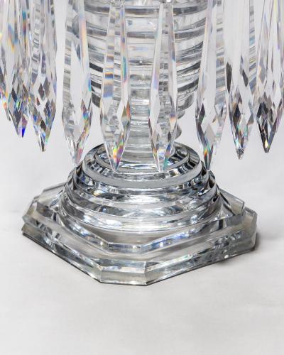 A PAIR OF REGENCY STEP CUT LUSTRES