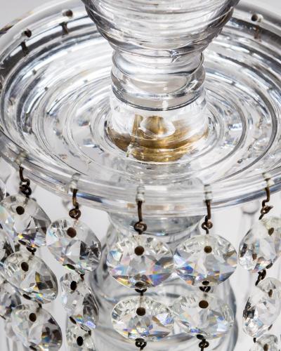 A PAIR OF REGENCY STEP CUT LUSTRES