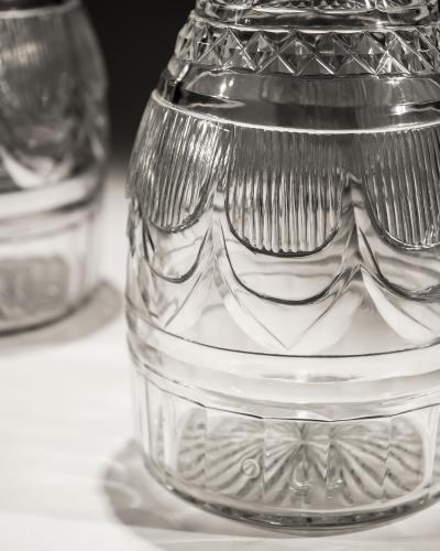 A PAIR OF RICHLY CUT REGENCY SPIRIT DECANTERS