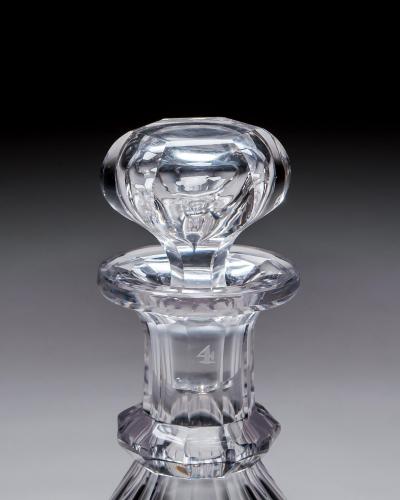 A PAIR OF SLICE CUT WILLIAM IV CLUB DECANTERS