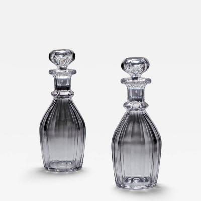 A PAIR OF SLICE CUT WILLIAM IV CLUB DECANTERS
